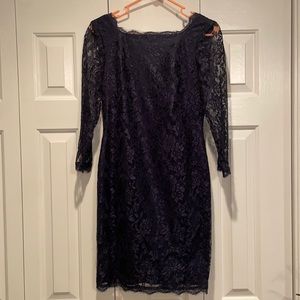 Navy Blue Lace Dress